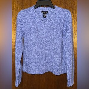Soft New York & Company Purple Sweater ~ Size Small Lilac V-Neck from Y2K era